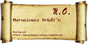Marusinecz Orbán névjegykártya